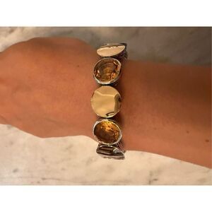 John Hardy Citrine Dot 18k and Sterling flex dot cuff